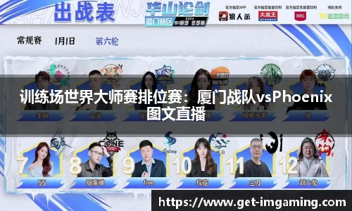 训练场世界大师赛排位赛：厦门战队vsPhoenix图文直播